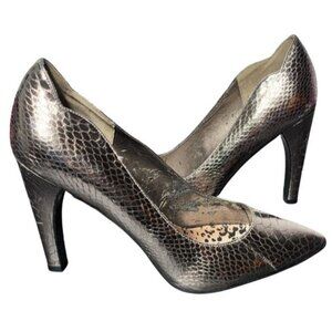 Sam Edelman Womens Metallic Sadi Snakeskin Pump Heel Size 6.5 Formal Animal Date